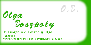 olga doszpoly business card